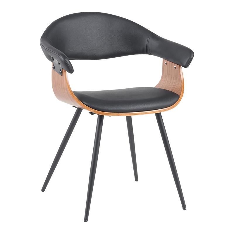 Καρέκλα - Πολυθρόνα Austen PU μαύρο-ξύλο καρυδί-μέταλλο μαύρο 58x55x77εκ Καρέκλα - Πολυθρόνα Austen PU μαύρο-ξύλο καρυδί-μέταλλο μαύρο 58x55x77εκ