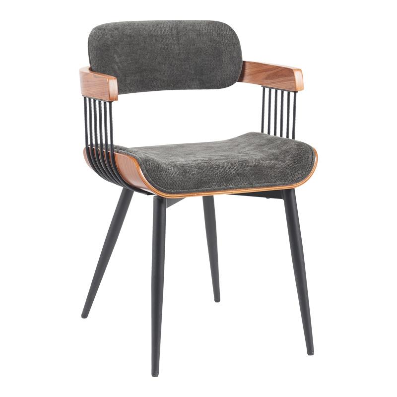 Καρέκλα - Πολυθρόνα Cameo μέταλλο μαύρο-καρυδί ξύλο-ανθρακί ύφασμα 53x49.5x75.5εκ Καρέκλα - Πολυθρόνα Cameo μέταλλο μαύρο-καρυδί ξύλο-ανθρακί ύφασμα 53x49.5x75.5εκ