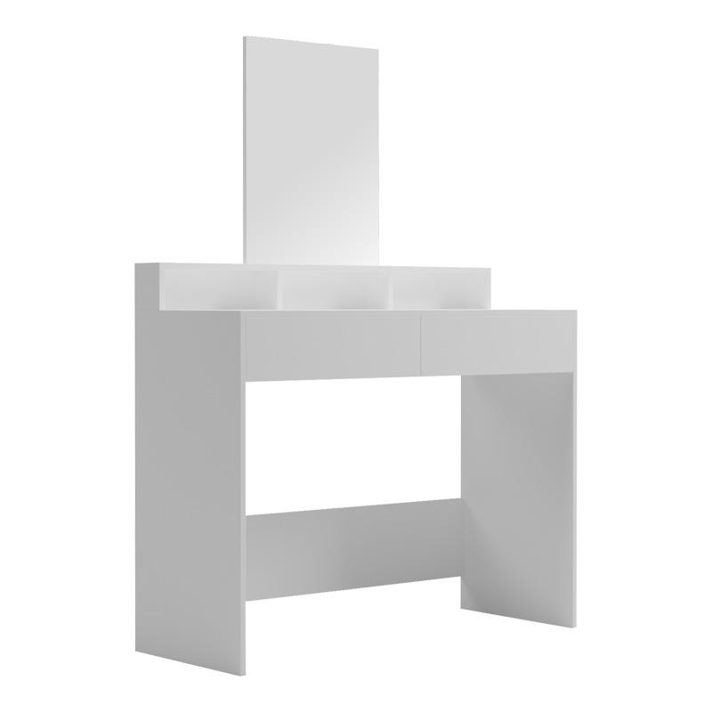 Τουαλέτα κρεβατοκάμαρας Frentsel με Καθρέπτη σε Λευκό 100x40x140εκ.