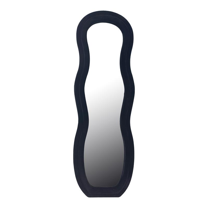 Καθρέπτης Glinde Inart βελούδο σε μαύρη απόχρωση 50x3.3x150εκ