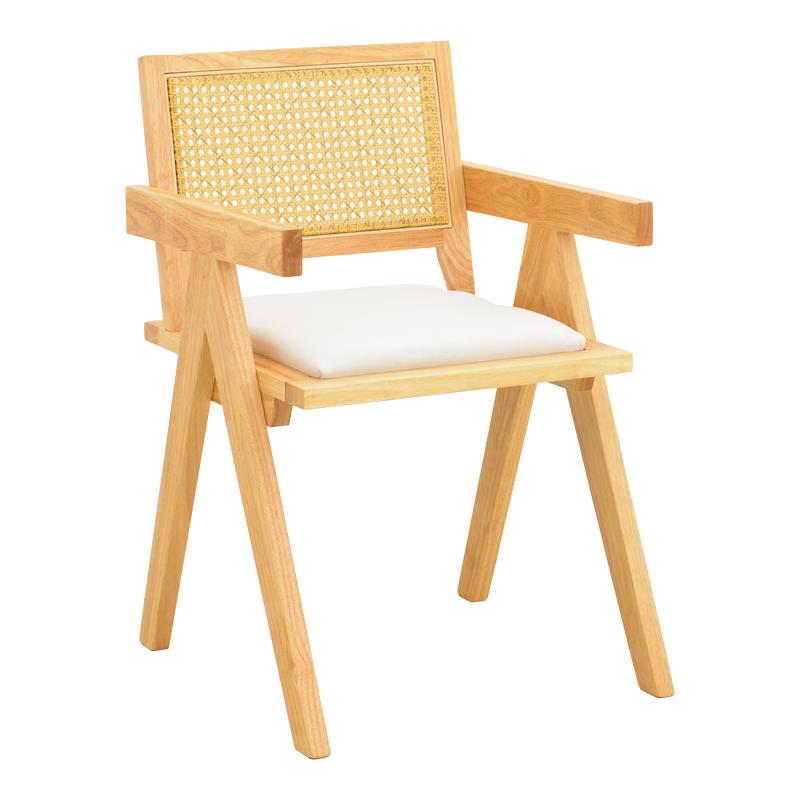 Καρέκλα - Πολυθρόνα Winslow rubberwood σε φυσική απόχρωση-ύφασμα λευκό 51x54x80εκ Καρέκλα - Πολυθρόνα Winslow rubberwood σε φυσική απόχρωση-ύφασμα λευκό 51x54x80εκ