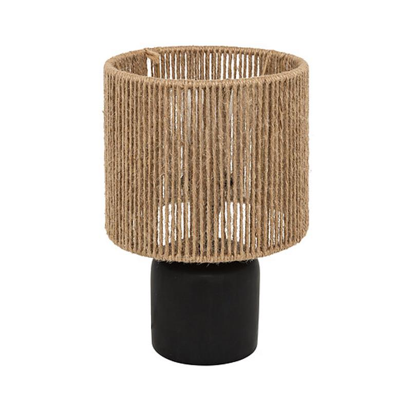 Επιτραπέζιο φωτιστικό Leyda κεραμικό σε μαύρο-φυσική απόχρωση Φ16x24εκ