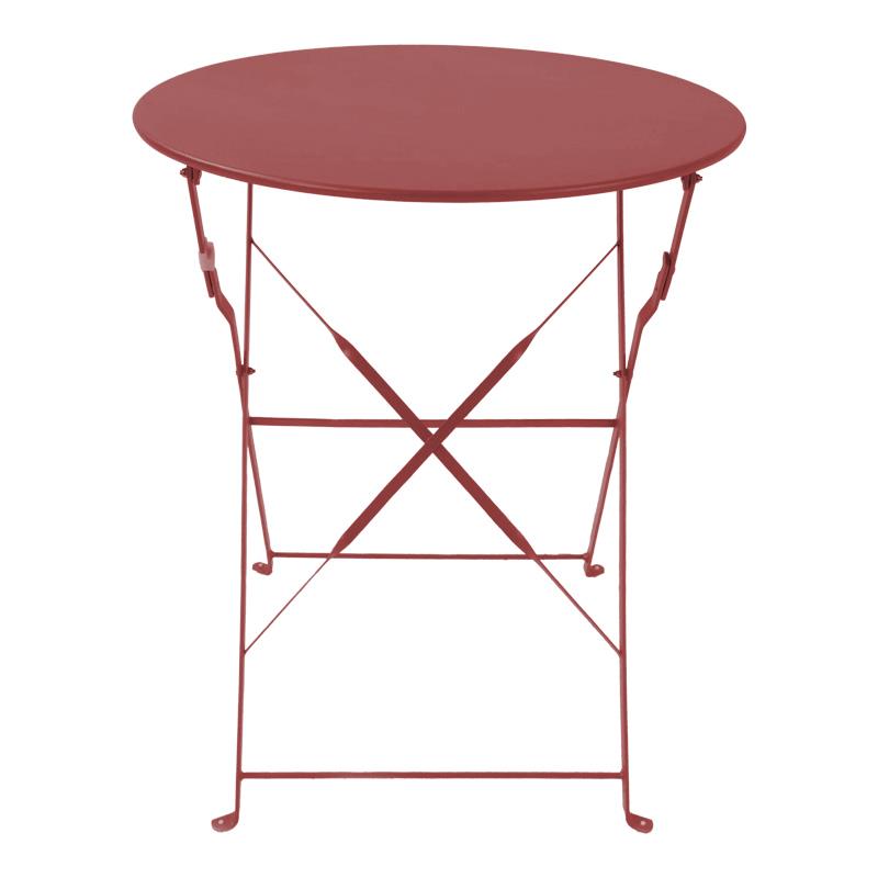 Τραπεζι Bistro μεταλλικό αναδιπλούμενο σε απόχρωση terracotta Φ60x71εκ Τραπεζι Bistro μεταλλικό αναδιπλούμενο σε απόχρωση terracotta Φ60x71εκ