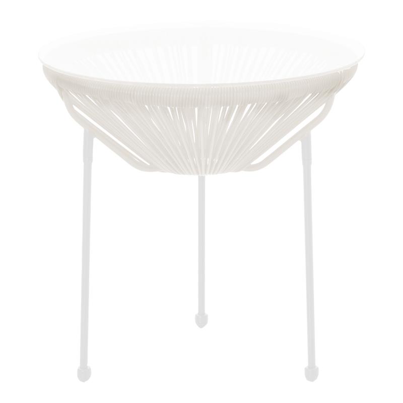 Τραπέζι Acapulco μεταλλο-pe rattan σε λευκή απόχρωση Φ50x52εκ