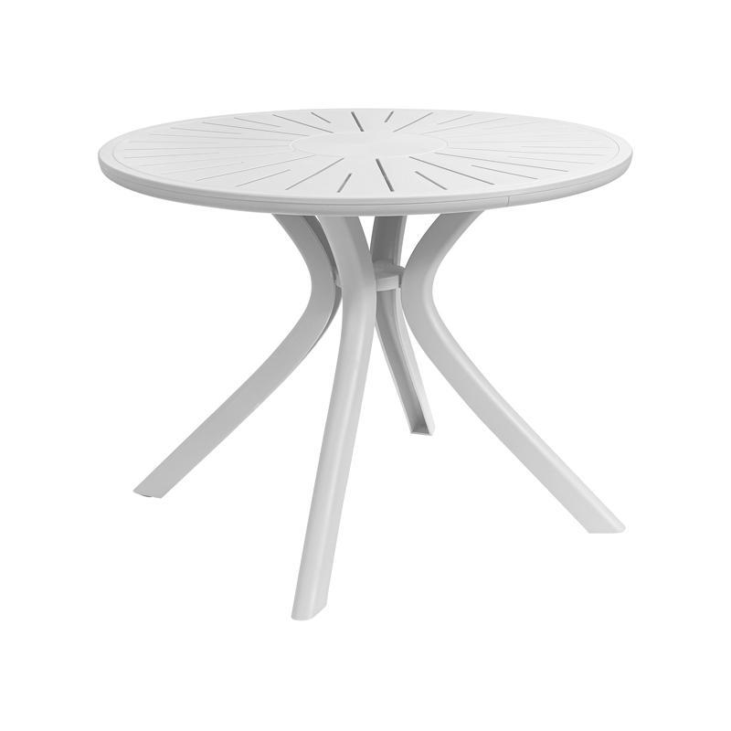 Τραπέζι Πλαστικό FL8100 Fylliana Στρογγυλό Λευκό χρώμα Φ100x75εκ.