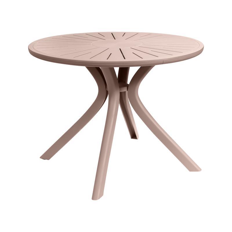 Τραπέζι Πλαστικό FL8100 Fylliana Στρογγυλό Cappuccino χρώμα Φ100x75εκ