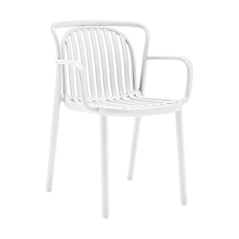 Καρέκλα Κήπου Amara Fylliana Πολυπροπυλένιο σε Λευκό χρώμα 56x57x82εκ