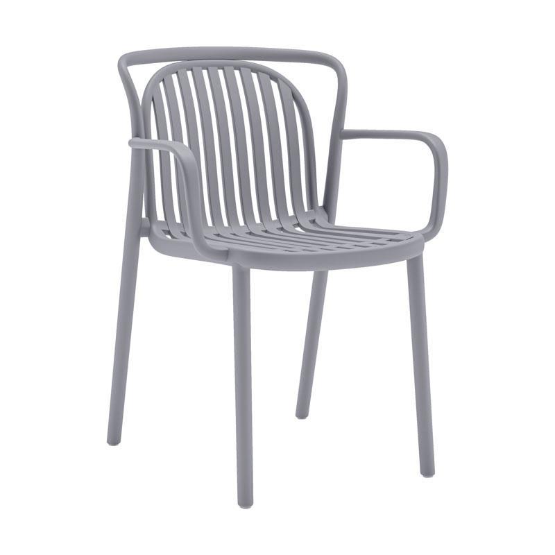 Καρέκλα Κήπου Amara Fylliana Πολυπροπυλένιο σε Σκούρο γκρί χρώμα 56x57x82εκ