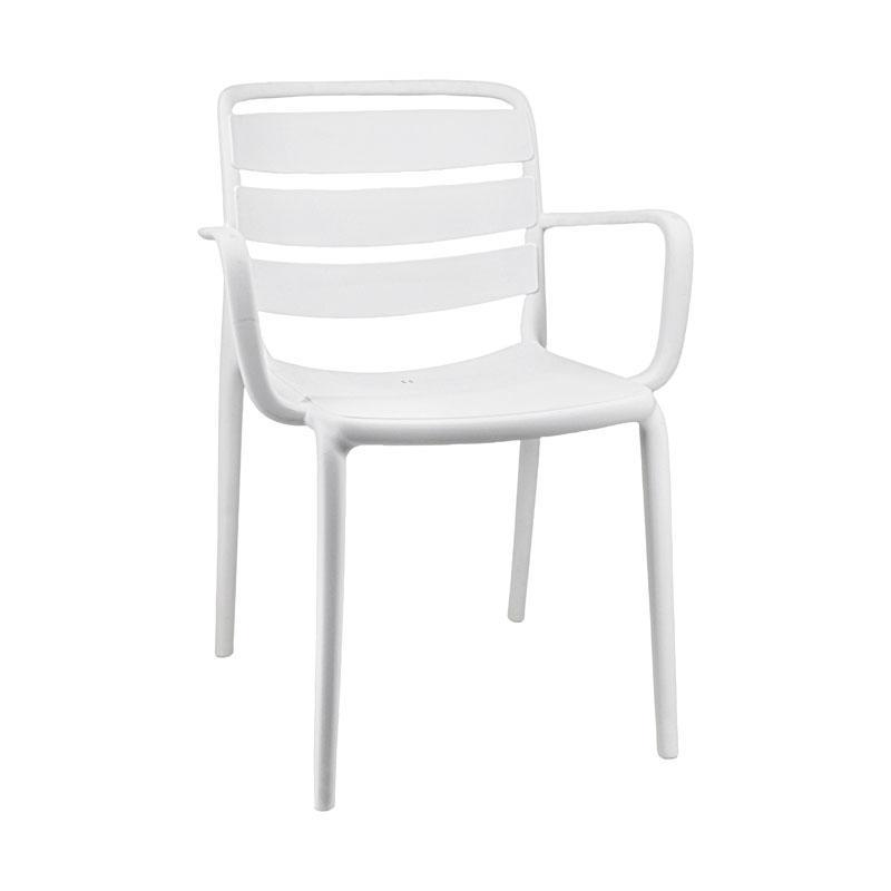 Καρέκλα Κήπου Talia Fylliana Πολυπροπυλένιο σε Λευκό χρώμα 56x60x81εκ