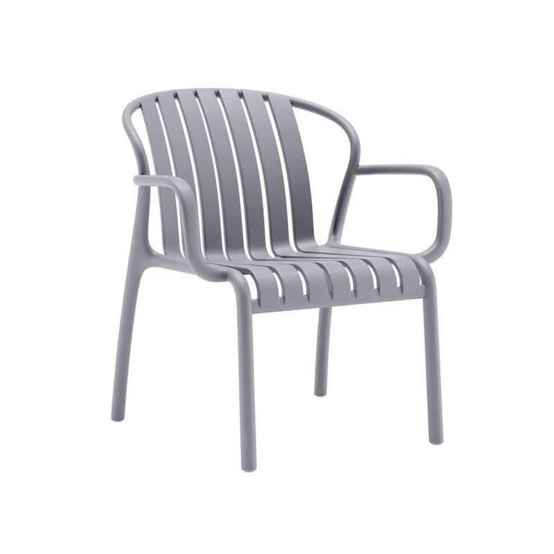 Καρέκλα Κήπου Zenya Fylliana Πολυπροπυλένιο σε Σκούρο Γκρί χρώμα 82x60x75εκ