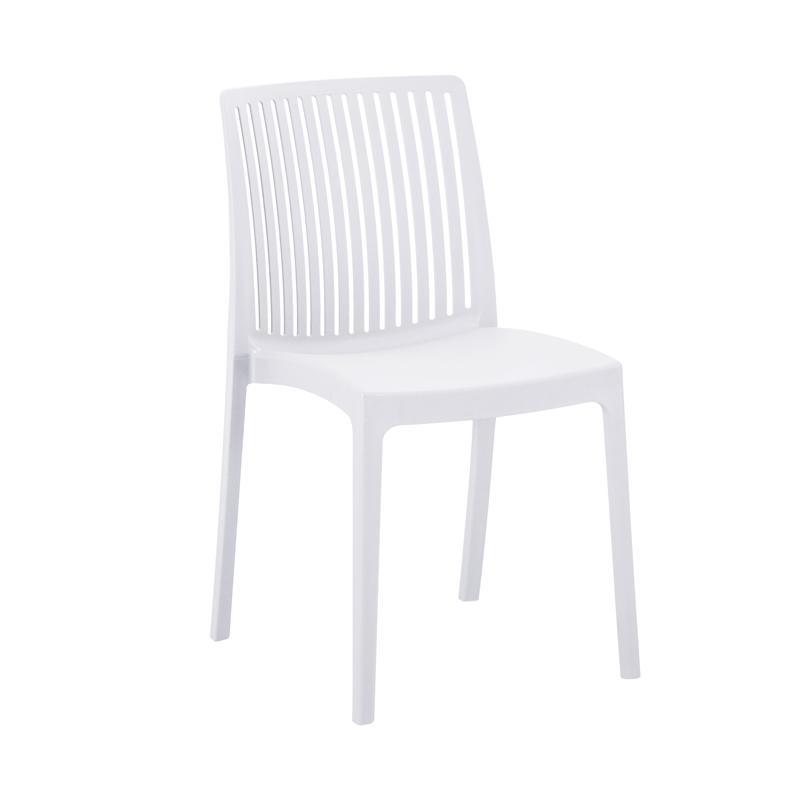 Καρέκλα Κήπου Emma II Fylliana Πολυπροπυλένιο Λευκό με UV προστασία 41x56x82εκ