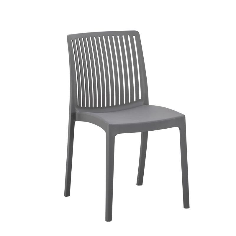 Καρέκλα Κήπου Emma II Fylliana Πολυπροπυλένιο Σκούρο Γκρί με UV προστασία 41x56x82εκ