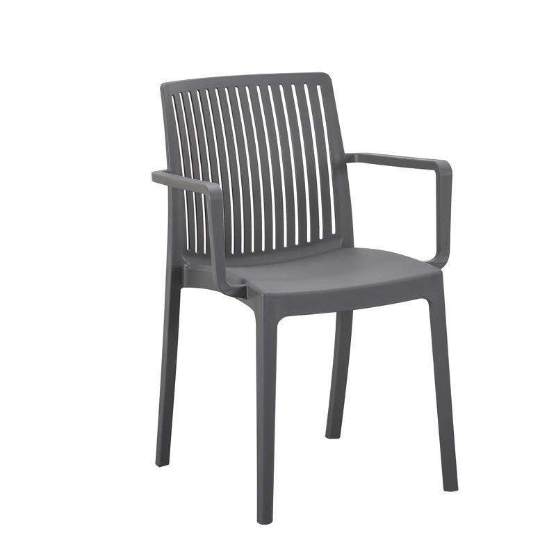 Καρέκλα Κήπου Emma Fylliana Πολυπροπυλένιο Σκούρο Γκρί με UV προστασία 55x56x82εκ