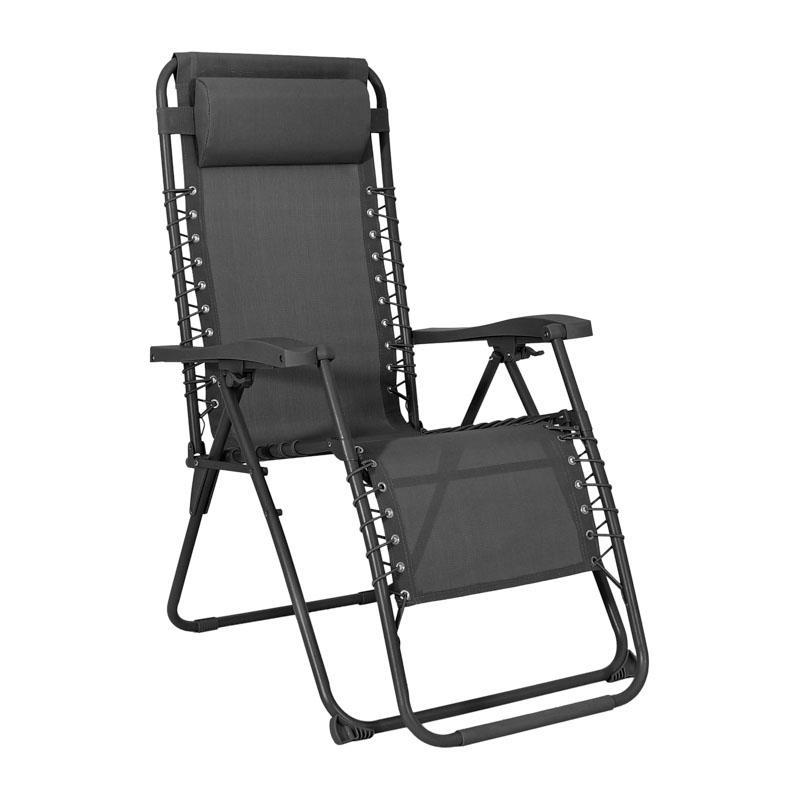 Αναδιπλούμενη Καρέκλα Πολυθρόνα Εξοχής Zero Gravity Deluxe Fylliana σε Γκρί χρώμα 93x65x112εκ.