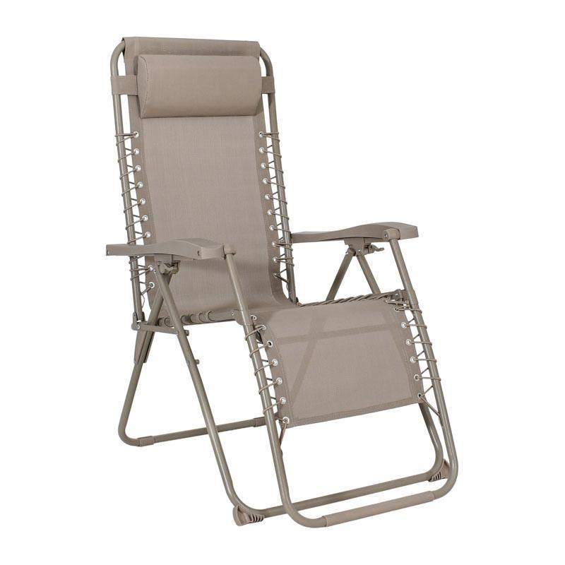Αναδιπλούμενη Καρέκλα Πολυθρόνα Εξοχής Zero Gravity Deluxe Fylliana σε Μπέζ χρώμα 93x65x112εκ