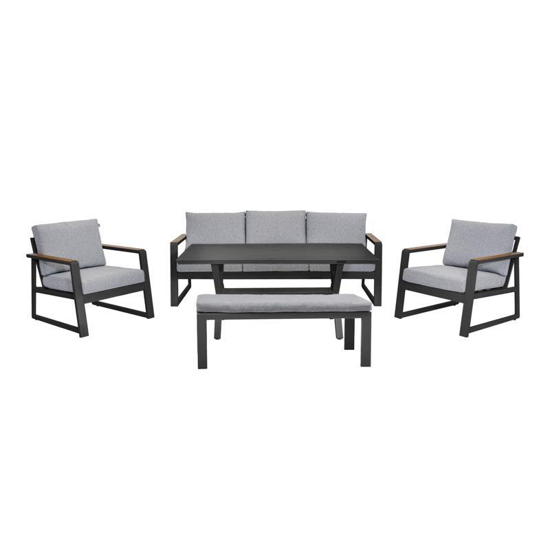 Σετ Σαλόνι Κήπου Maya Fylliana 5τεμ. Σκούρο Γκρί χρώμα