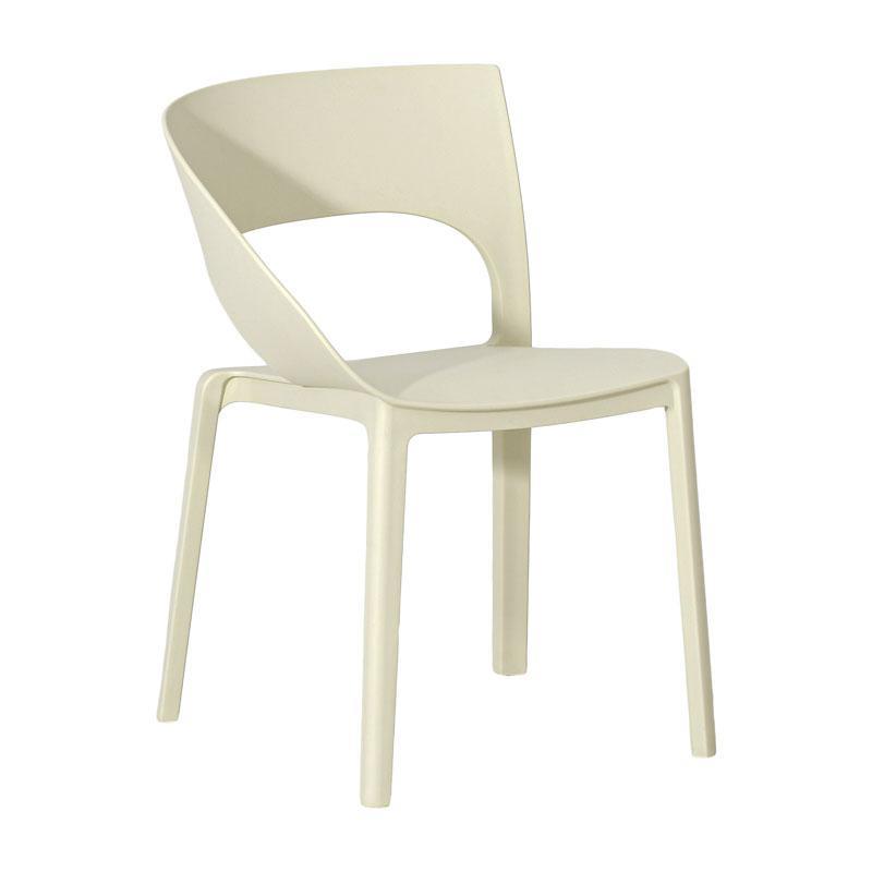 Καρέκλα Κήπου FL870 Fylliana Πολυπροπυλένιο Λευκό με UV προστασία 54x60x83εκ