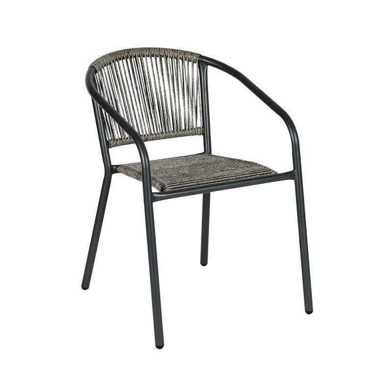 Καρέκλα Πολυθρόνα Κήπου FL11465 Fylliana Συνθετικό Rattan με Μεταλλικό σκελετό Γκρί 54x63x74εκ