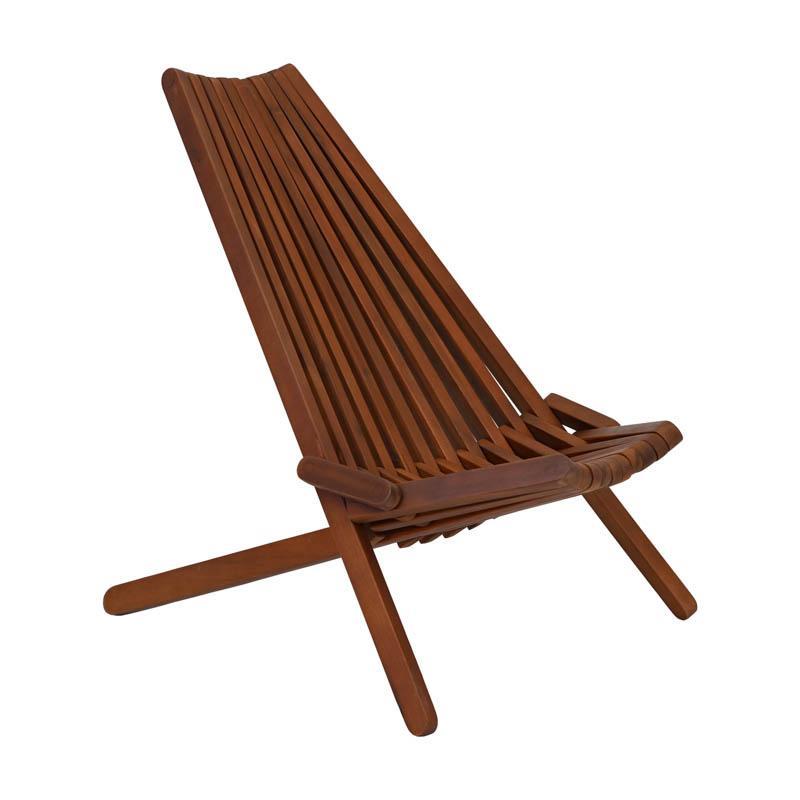 Καρέκλα Πολυθρόνα Κήπου Ξύλινη Sandy Fylliana Πτυσσόμενη Καρυδί 49x69x78εκ.