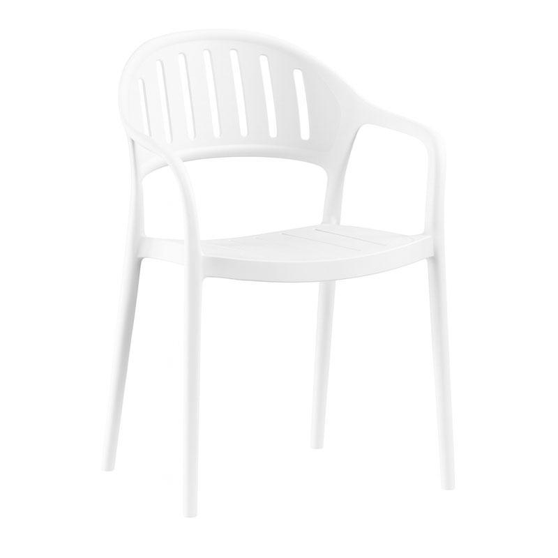 Καρέκλα Κήπου Calmara Fylliana Πολυπροπυλένιο σε Λευκό χρώμα 57x52x81εκ