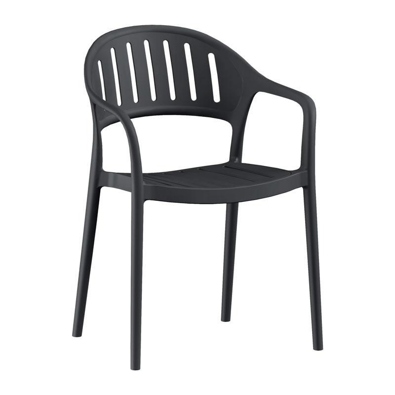 Καρέκλα Κήπου Calmara Fylliana Πολυπροπυλένιο σε Μαύρο χρώμα 57x52x81εκ