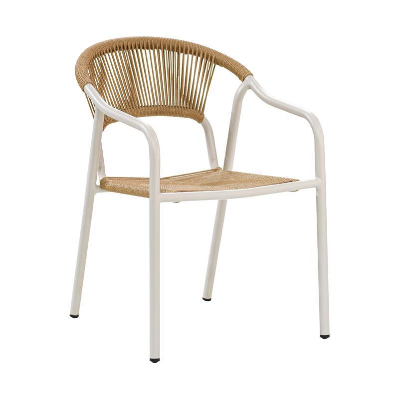 Καρέκλα Κήπου Solace Fylliana Λευκό - Φυσικό χρώμα 56x65x82εκ