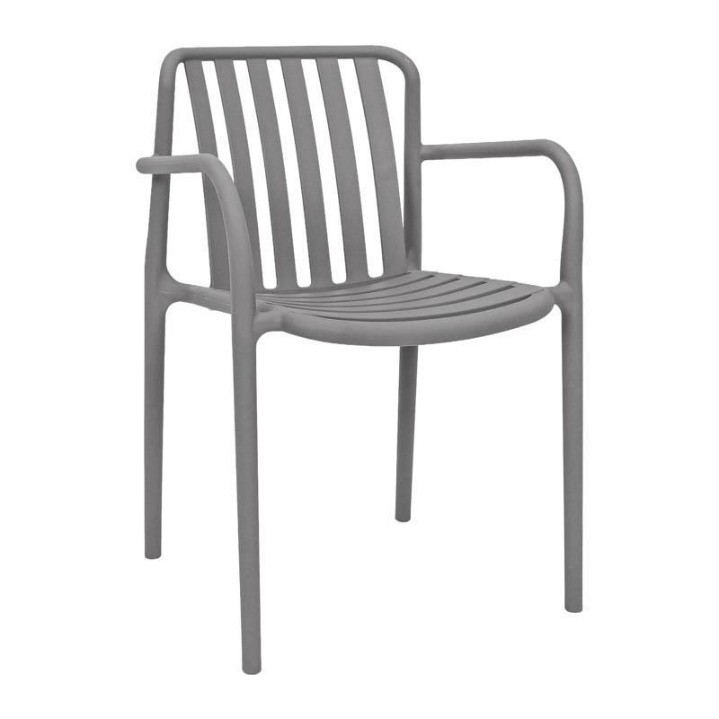 Καρέκλα Κήπου Sophia Fylliana Πολυπροπυλένιο Σκούρο Γκρί με UV προστασία 57x58x82εκ