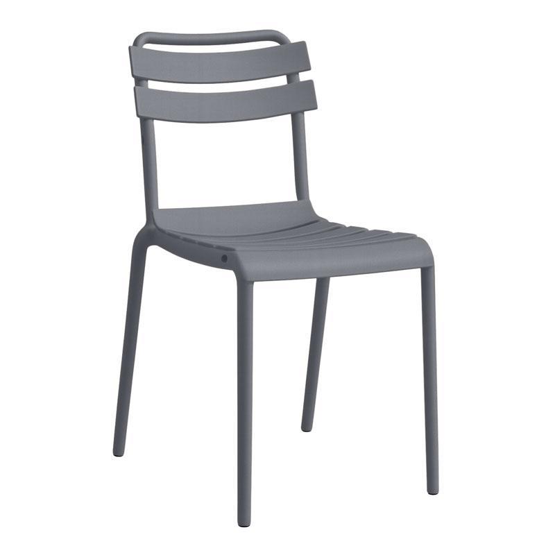 Καρέκλα Κήπου Olivia II Fylliana Πολυπροπυλένιο Σκούρο Γκρί με UV προστασία 43x58x81εκ