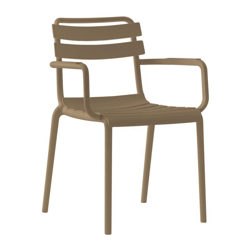 Καρέκλα Κήπου Olivia Fylliana Πολυπροπυλένιο Χακί με UV προστασία 43x58x81εκ