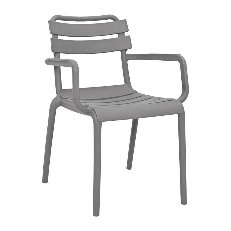 Καρέκλα Κήπου Olivia Fylliana Πολυπροπυλένιο Σκούρο Γκρί με UV προστασία 43x58x81εκ