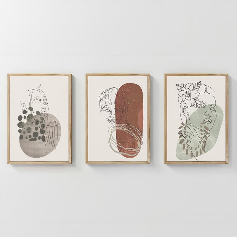 Πίνακας Aelra τρίπτυχος με ψηφιακή εκτύπωση και πλαίσιο 33x1.5x48εκ