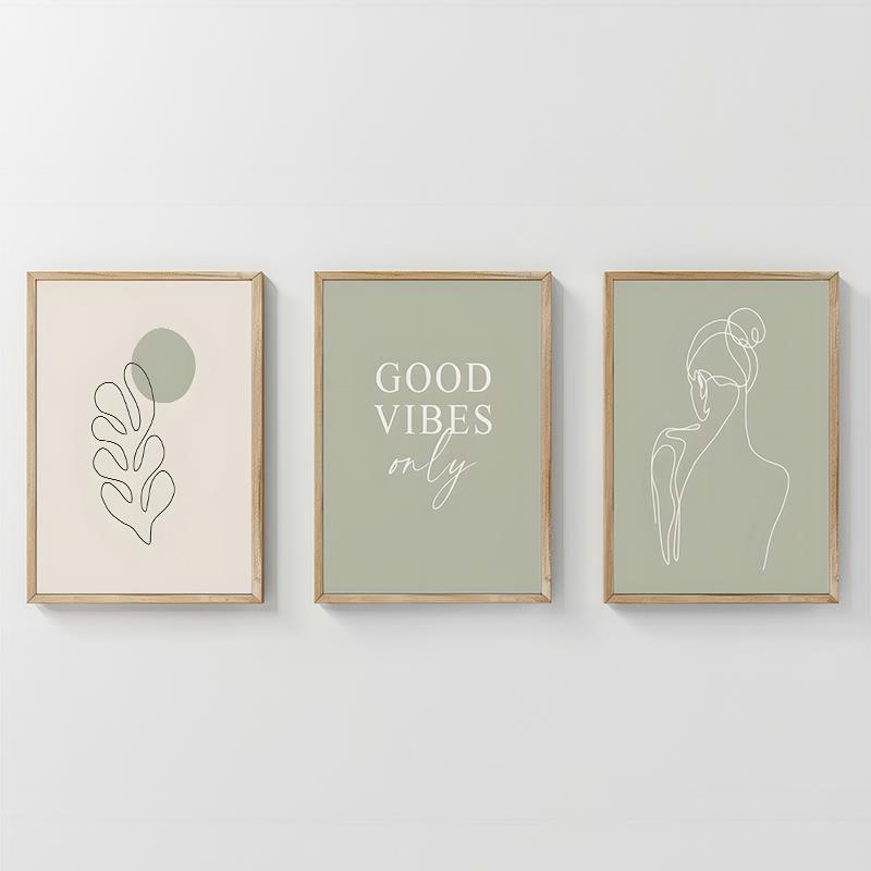 Πίνακας Veyra τρίπτυχος με ψηφιακή εκτύπωση και πλαίσιο 33x1.5x48εκ