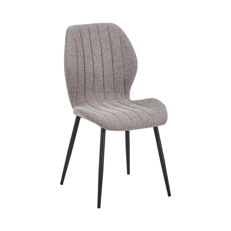 Καρέκλα Τραπεζαρίας FL089 Fylliana Μπέζ ύφασμα με Μαύρα Μεταλλικά πόδια 47x55x87εκ