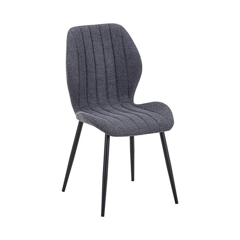 Καρέκλα Τραπεζαρίας FL089 Fylliana Γκρί ύφασμα με Μαύρα Μεταλλικά πόδια 47x55x87εκ