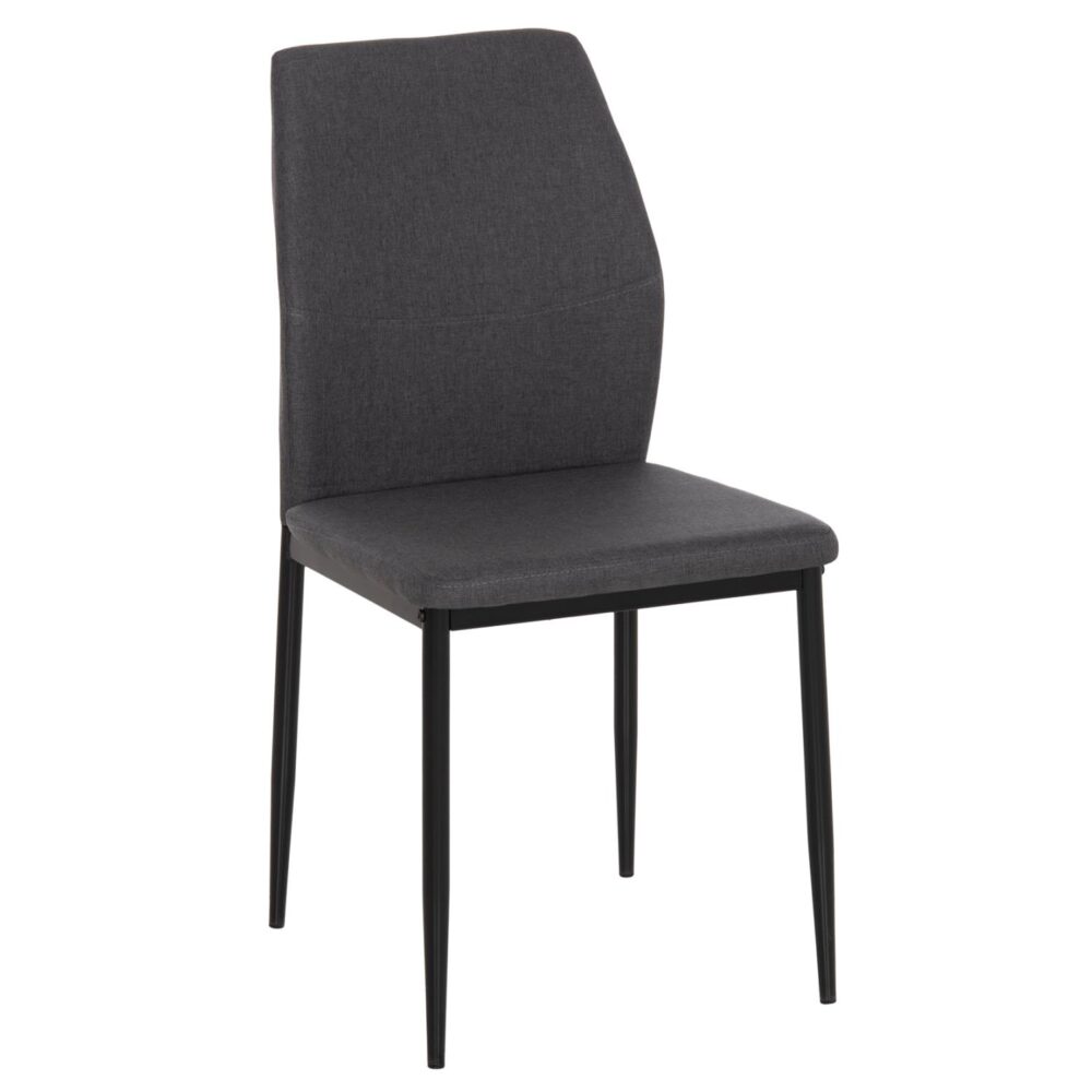 Καρέκλα Τραπεζαρίας DIAZ Γκρί Ύφασμα και Μεταλλικά Πόδια Μαύρα 41,5x52x87Υεκ.