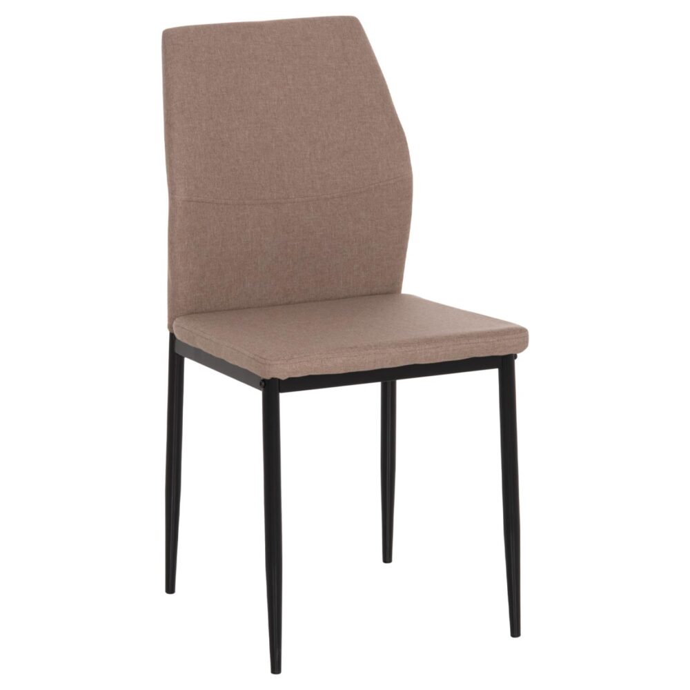Καρέκλα Τραπεζαρίας DIAZ Μπέζ Ύφασμα και Μεταλλικά Πόδια Μαύρα 41,5x52x87Υεκ.