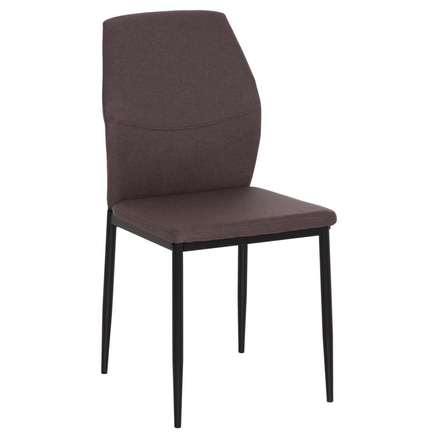 Καρέκλα Τραπεζαρίας DIAZ Καφέ Ύφασμα και Μεταλλικά Πόδια Μαύρα 41,5x52x87Υεκ.