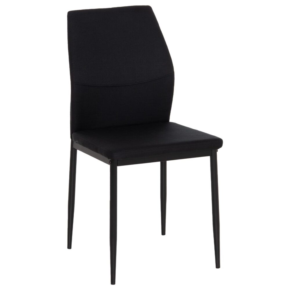 Καρέκλα Τραπεζαρίας DIAZ Μαύρο Ύφασμα και Μεταλλικά Πόδια Μαύρα 41,5x52x87Υεκ.