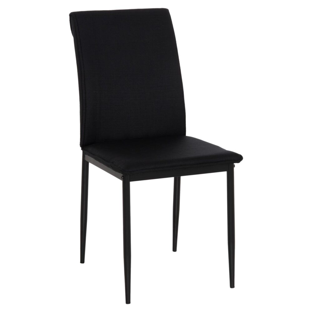 Καρέκλα Τραπεζαρίας PERKY Μαύρο Ύφασμα και Μεταλλικά Πόδια Μαύρα 42x58x89,5Υεκ