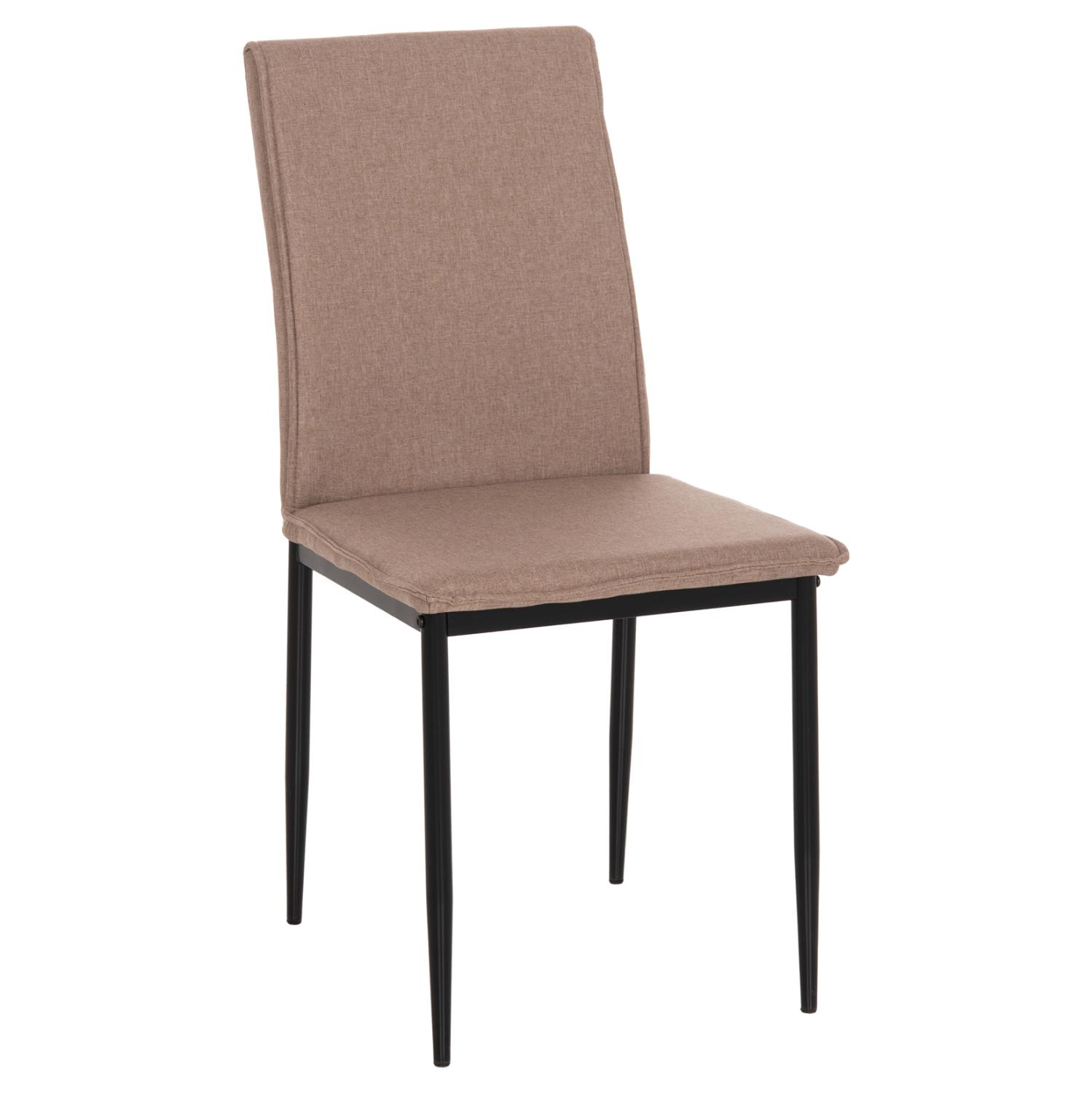 Καρέκλα Τραπεζαρίας PERKY Μπέζ Ύφασμα και Μεταλλικά Πόδια Μαύρα 42x58x89,5Υεκ
