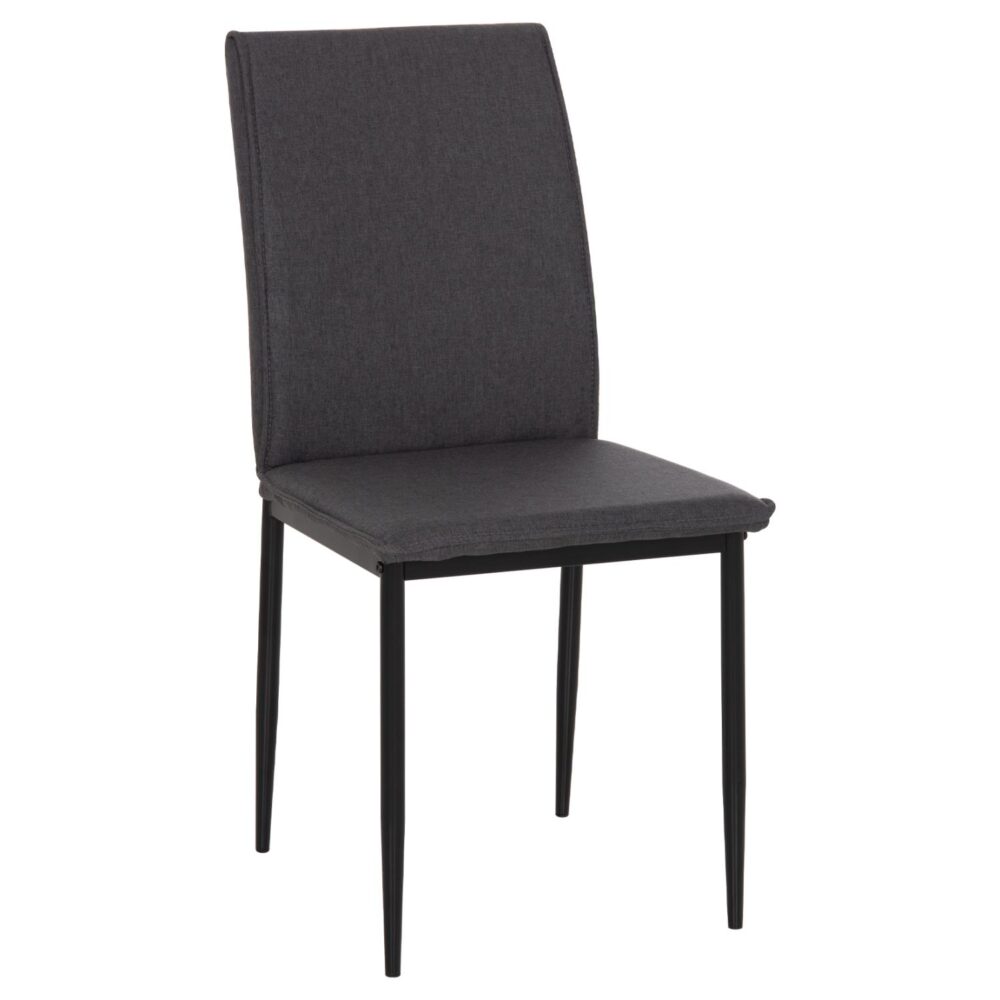 Καρέκλα Τραπεζαρίας PERKY Γκρί Ύφασμα και Μεταλλικά Πόδια Μαύρα 42x58x89,5Υεκ