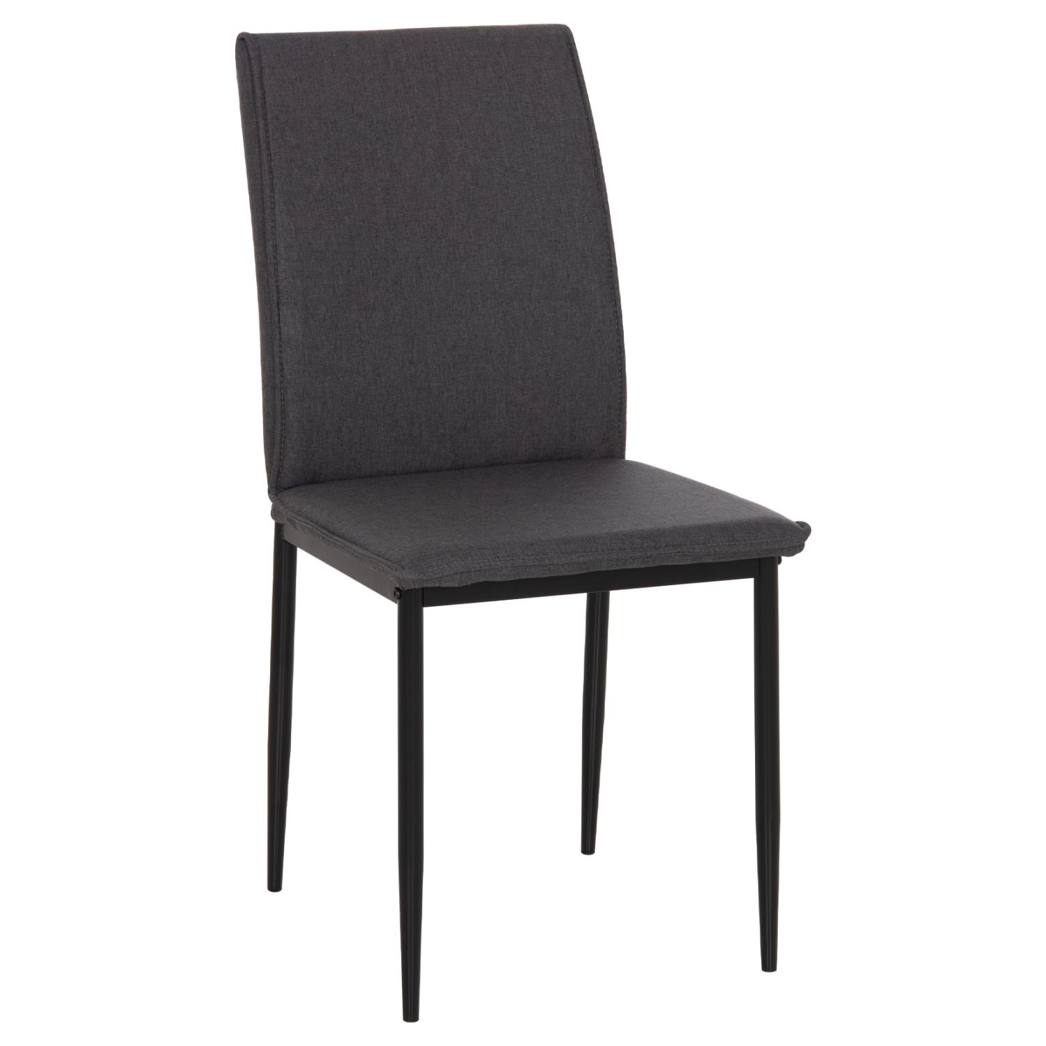 Καρέκλα Τραπεζαρίας PERKY Γκρί Ύφασμα και Μεταλλικά Πόδια Μαύρα 42x58x89,5Υεκ