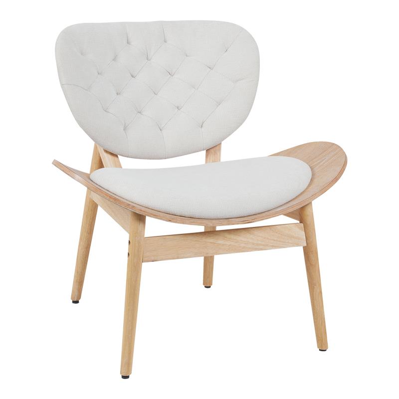 Πολυθρόνα Udalle ξύλο σε φυσική απόχρωση με μπεζ ύφασμα 77x70x81εκ