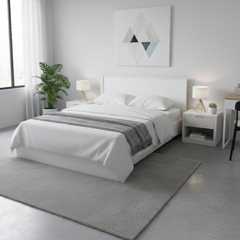 Κρεβάτι Athos σε λευκή απόχρωση 160x200εκ