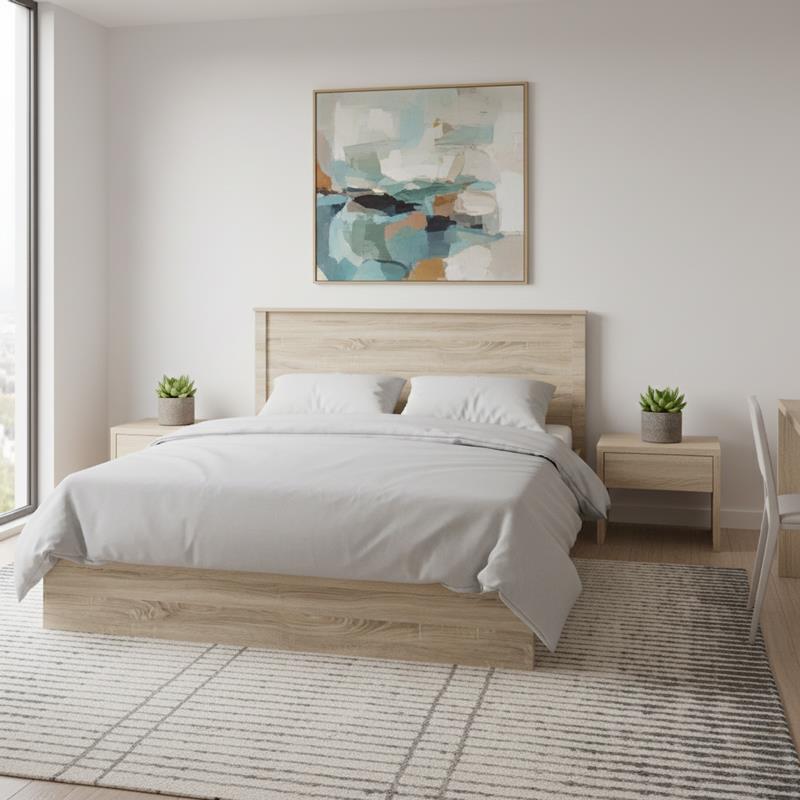 Κρεβάτι Athos Διπλό σε sonoma απόχρωση 160x200εκ