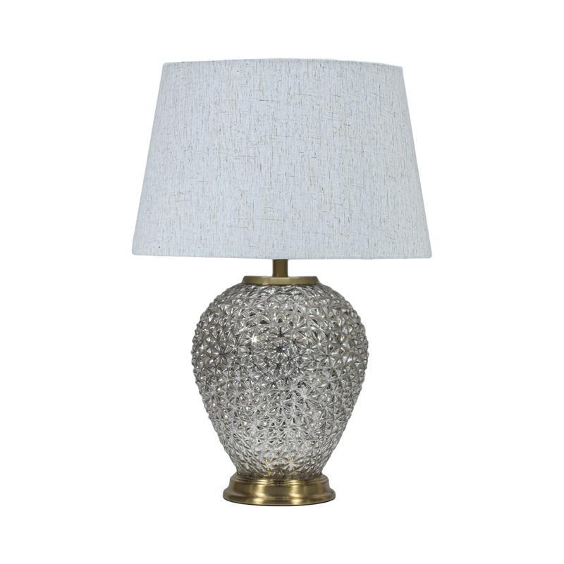 Επιτραπέζιο Φωτιστικό FL25195 Fylliana Μέταλλο - Γυαλί Χρυσό - Εκρού Μπέζ 38x55εκ