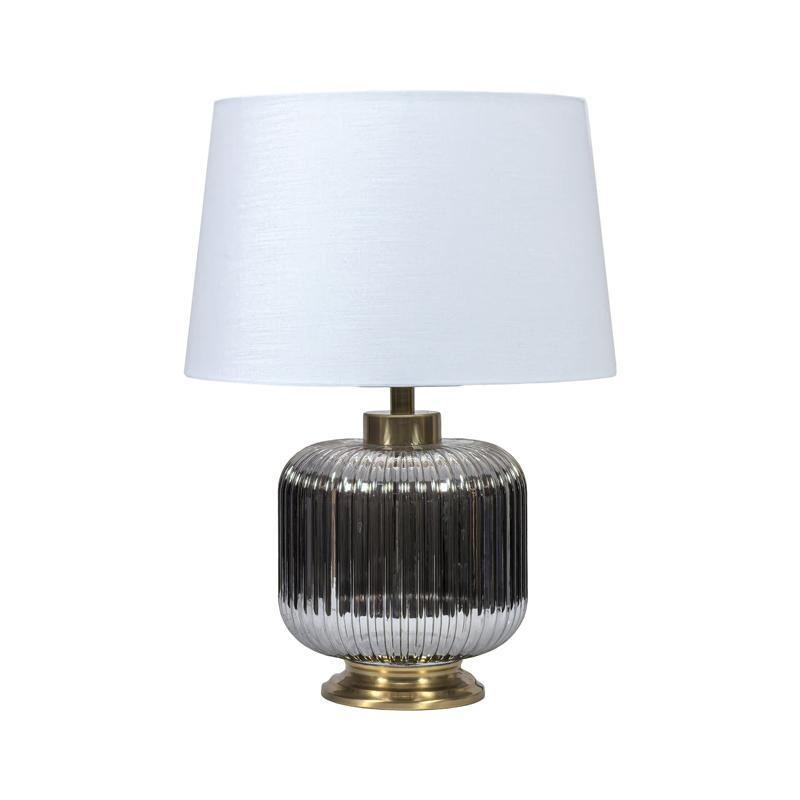 Επιτραπέζιο Φωτιστικό FL25051 Fylliana Μέταλλο - Γυαλί Χρυσό - Ασημί - Λευκό 35x49εκ