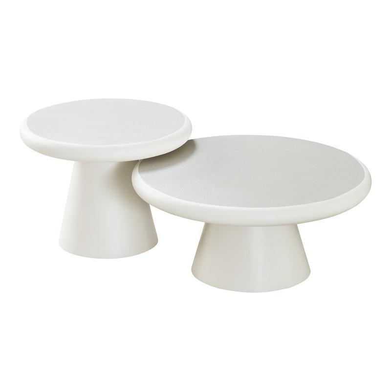 Σετ Τραπεζάκια Σαλονιού 2τεμ. Concretto Fylliana Λευκό με Υφή Τσιμέντου 80x36εκ & 60x44εκ Σετ Τραπεζάκια Σαλονιού 2τεμ. Concretto Fylliana Λευκό με Υφή Τσιμέντου 80x36εκ & 60x44εκ