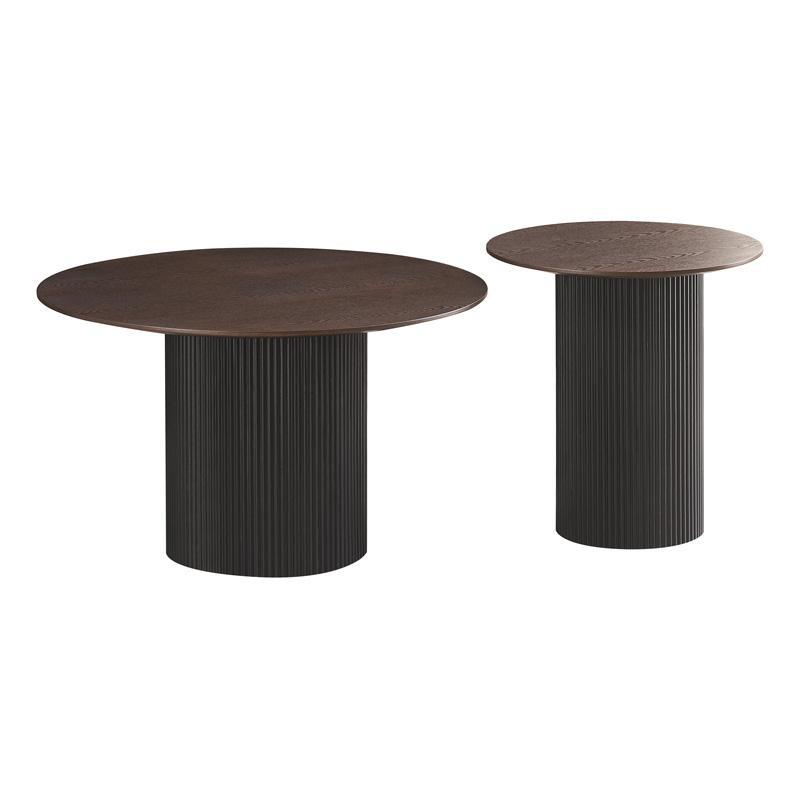 Σετ Τραπεζάκια Σαλονιού 2τεμ. FL837 Fylliana Καφέ - Μαύρο χρώμα 50x45εκ & 80x40εκ Σετ Τραπεζάκια Σαλονιού 2τεμ. FL837 Fylliana Καφέ - Μαύρο χρώμα 50x45εκ & 80x40εκ