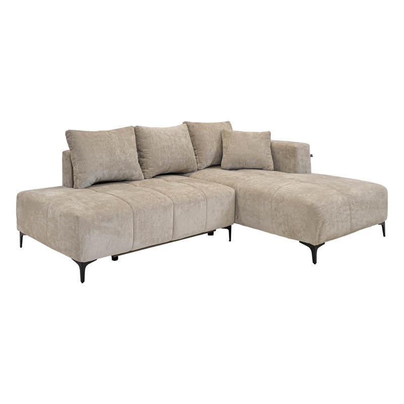 Γωνιακός Καναπές - Κρεβάτι Jasper Fylliana Δεξιά γωνία Μπέζ Ύφασμα 255x170x90εκ
